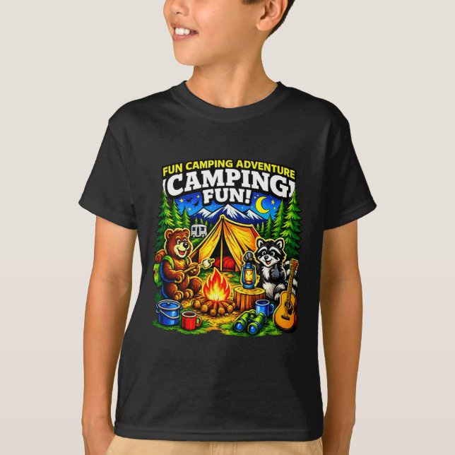 T-shirt Camping aventure amusante drôle feu de camp extéri (Devant)