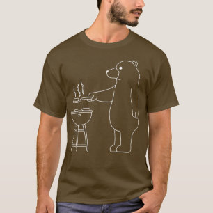 T-shirt Camping Bear Funny Grizzly Grilling dans la nature