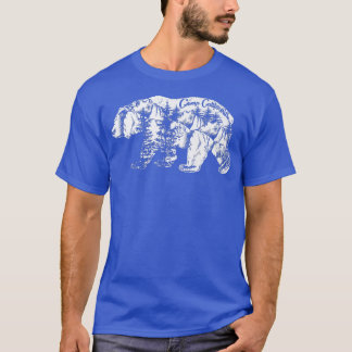 T-shirt Camping branché Californie Cool Bear Silhouette Pr
