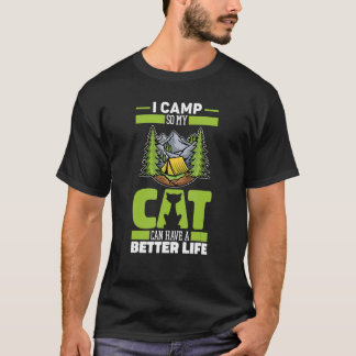T-shirt Camping Chat Camping Caravane Feu de camp Tente Ca
