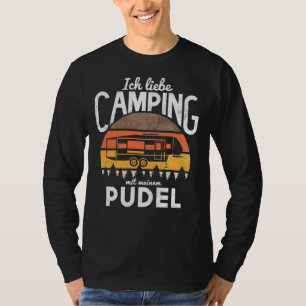 T-shirt Camping Chien Et Rv I Love Camping Avec Poodle Vin