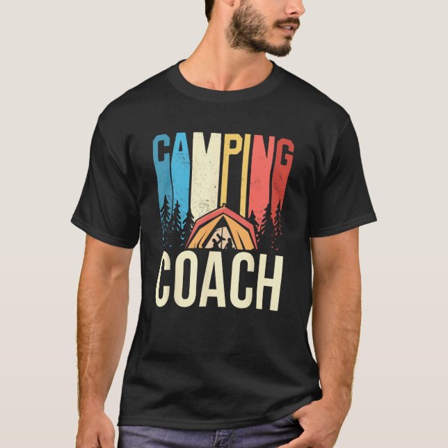 T-shirt Camping Coach Camper Campsite Camp Campfire (Devant)