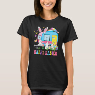 T-shirt Camping Cute Bunny Avec Oeufs De Pâques Camper Hap