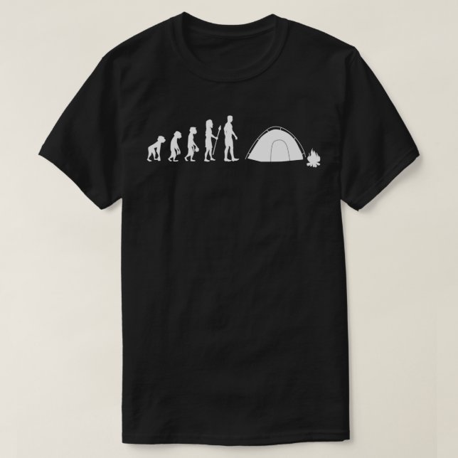 T-shirt Camping drôle évolution rétro des humains nouveaut (Design devant)