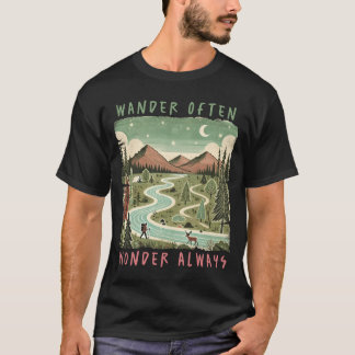 T-shirt Camping en famille, errer souvent, s'émerveiller t