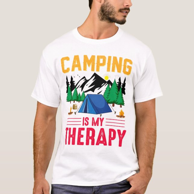 T-shirt Camping est ma thérapie (Devant)