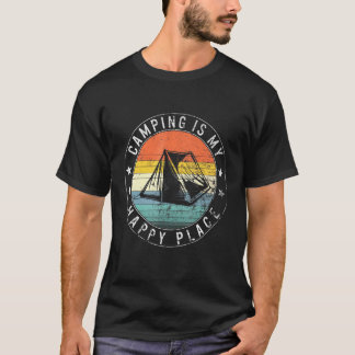 T-shirt Camping Est Mon Endroit Le Plus Heureux Copain De