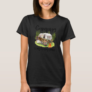 T-shirt Camping Est Mon Heureux Endroit Leopard Happy Camp