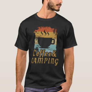T-shirt Camping et café drôle