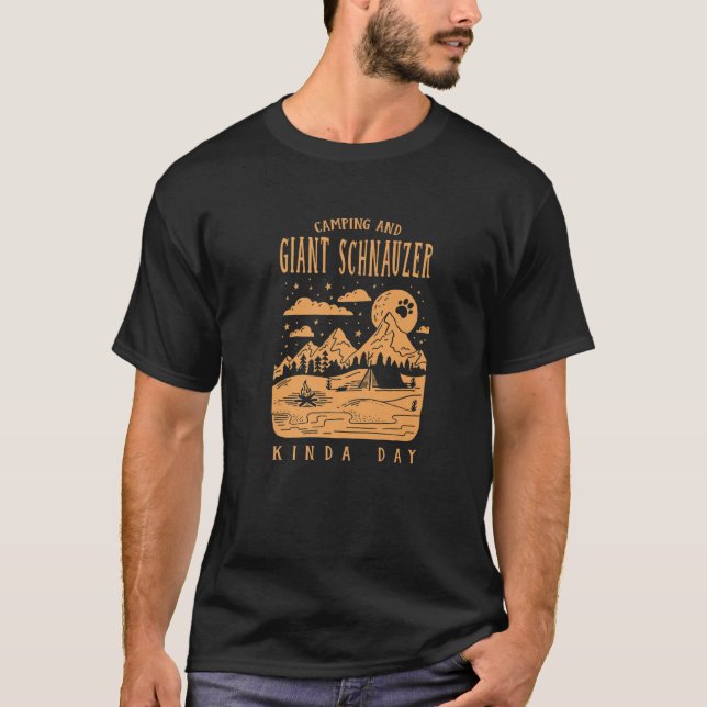 T-shirt Camping Et Le Géant Schnauzer Kinda Day Mini Schna (Devant)