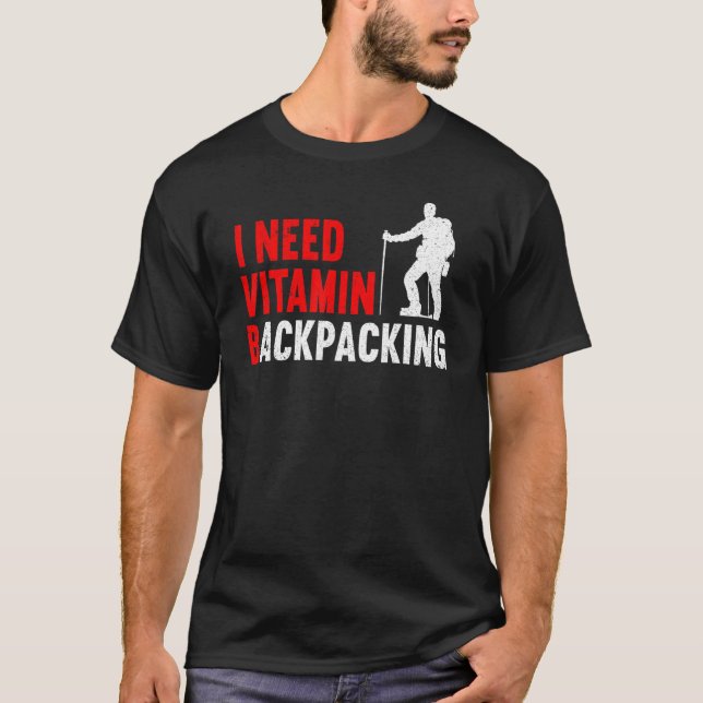 T-shirt Camping extérieur Randonnée J'ai besoin de la vita (Devant)