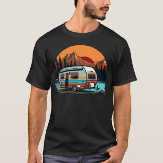 T-shirt Camping familial de la montagne