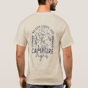 T-shirt Camping familial sans lumières de la ville