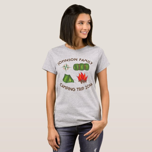 T-shirt Camping familial Voyage Camping personnalisé Rando (Devant entier)