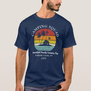T-shirt Camping Famille Correspondant Papa Retro