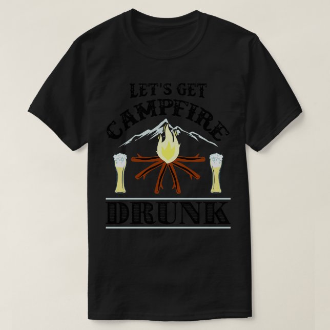T-shirt Camping feu de camp ivre 2 (Design devant)