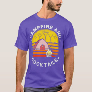 T-shirt Camping Feux de camping et cocktails