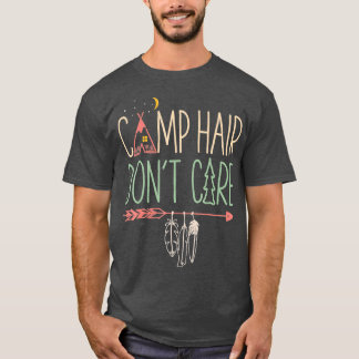 T-shirt Camping Hair Dont Care Amusant Camping extérieur C