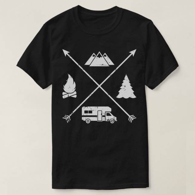 T-shirt Camping hipster RV (Design devant)
