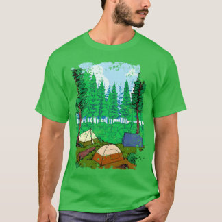 T-shirt Camping Inent And Forest Camping girl