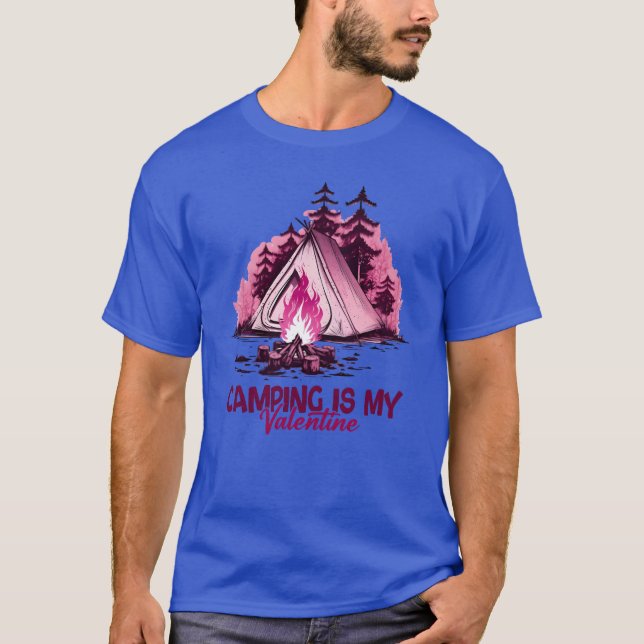 T-shirt Camping Is My Valentineshirt girl (Devant)