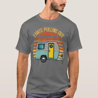 T-shirt Camping Je déteste sortir drôle Rétro drôle
