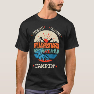 T-shirt Camping Jesus Café Camping Retro Graphic