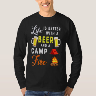 T-shirt Camping La Vie Est Mieux Avec Une Bière Un Camping