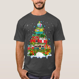 T-shirt Camping Lampes de Noël Décoration Arbre Camper Xm