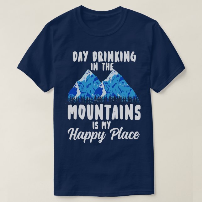 T-shirt Camping Montagnes Pun (Design devant)