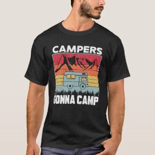 T-shirt Camping Motorhome Campervan Retro Campeurs Vintage
