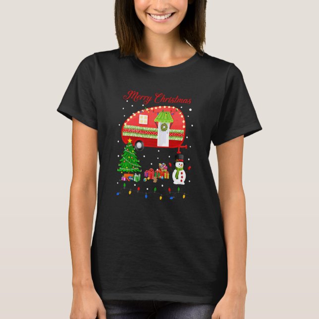 T-shirt Camping Noël Joyeux Camper Camp de Noël pour homme (Devant)