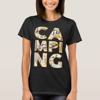 T-shirt Camping outdoor hiking camper cute graphic
