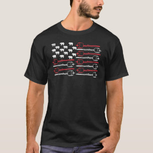 T-shirt Camping patriotique États-Unis Drapeau Hiker Rando