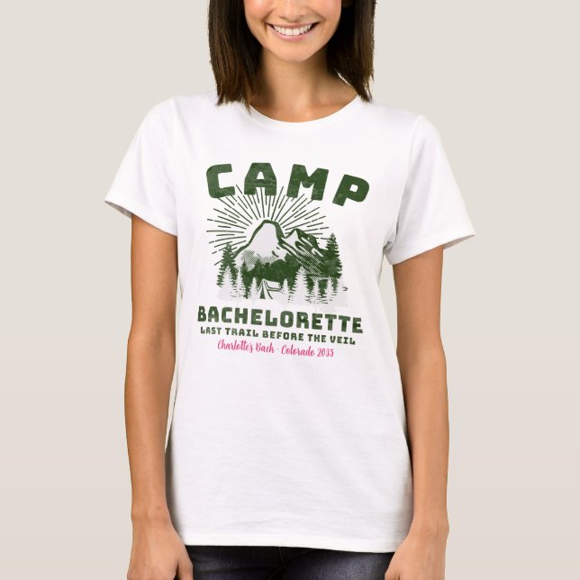 T-shirt Camping personnalisé Bachelorette Bridesmaid (Devant)