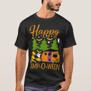 T-shirt Camping pour femmes heureuxOWeen Halloween Camping
