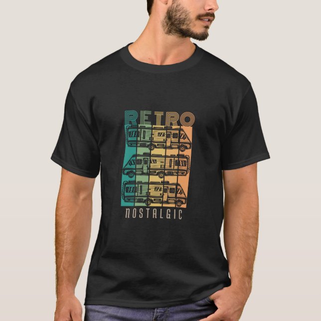 T-shirt Camping Retro Nostalgic RV (Devant)