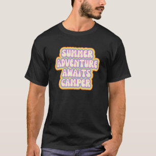 T-shirt Camping Retro Voyage Summer Adventure Await Campe