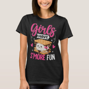 T-shirt Camping Smores Les Filles Ont Plus Amusant Kawaii