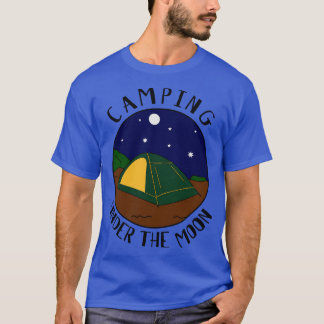 T-shirt Camping Sous La Lune Été Camping Nature Moun