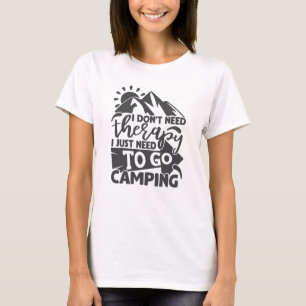 T-shirt Camping Thérapie Funny Camper Citation Typographie