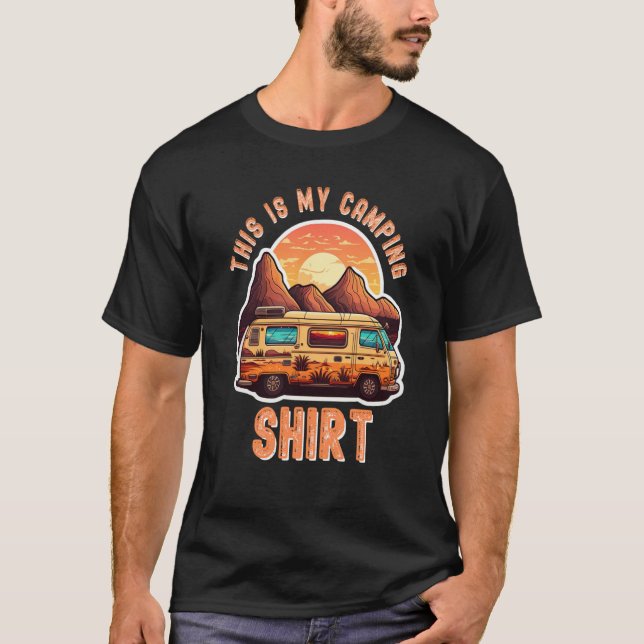T-shirt Camping Trailer Camper Van Mobile Home Caravan Mot (Devant)