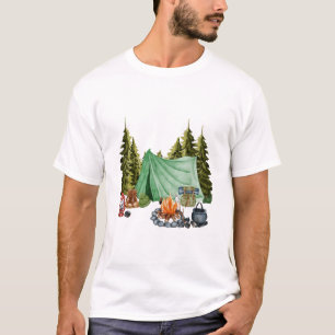 T-shirt Camping Trip Campfire, Tente, Camping dans les Boi