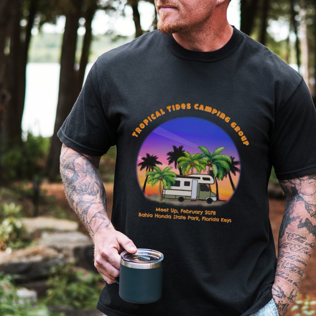 T-shirt Camping Tropical Motorhome Texte personnalisé (Créateur téléchargé)