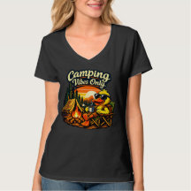 Camping Vibes Only Feels Right V-Neck Tee USA