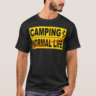 T-shirt Camping vie normale citation bleue amis
