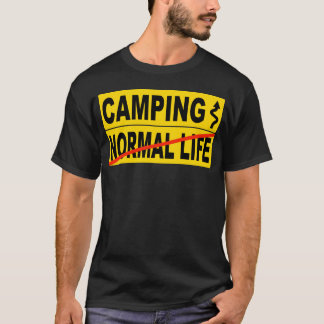 T-shirt Camping vie normale citation bleue amis
