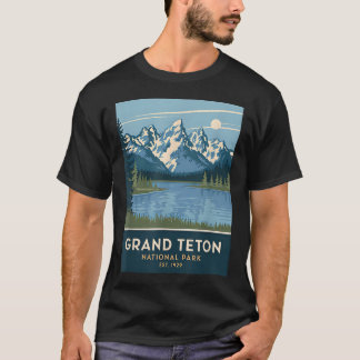 T-shirt Camping vintage dans le parc national de Grand Tet