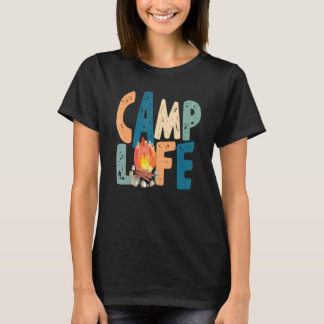 T-shirt Camping Vintage Rétro Camping Camper Summer Camp C