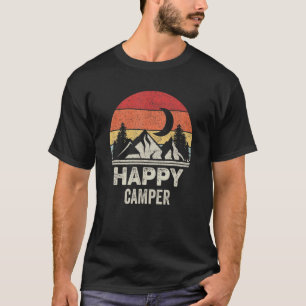 T-shirt Camping vintage Retro Randonnée Happy Camper
